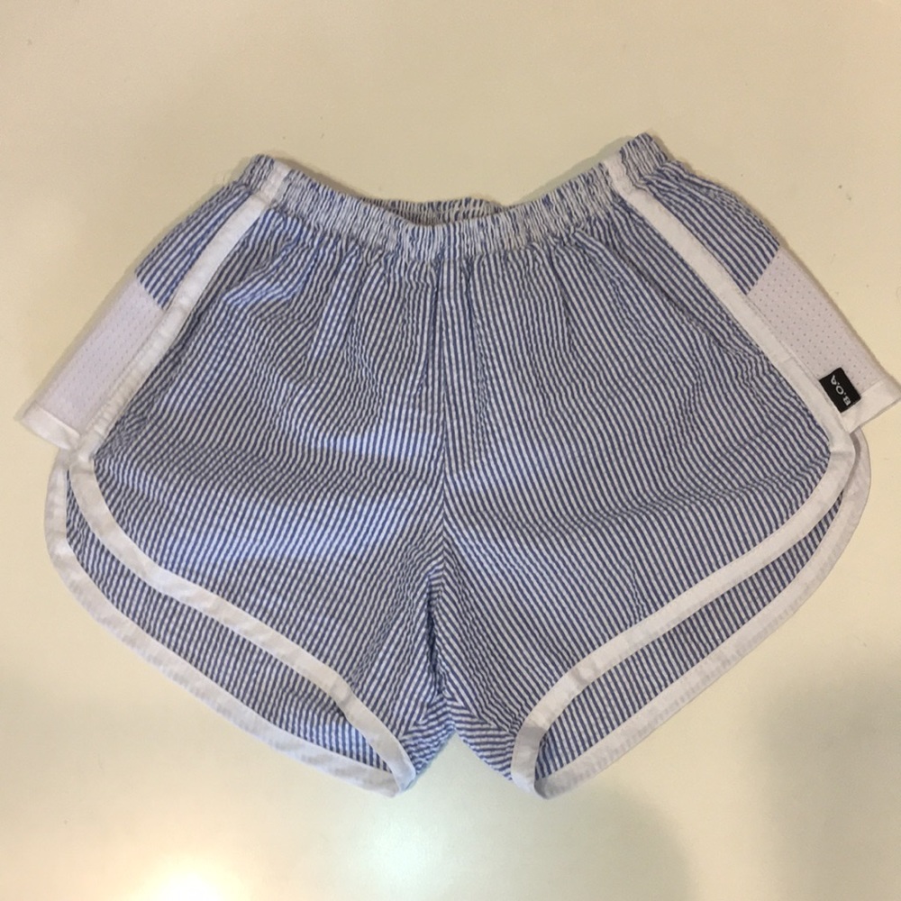 BOA blue seersucker shorts